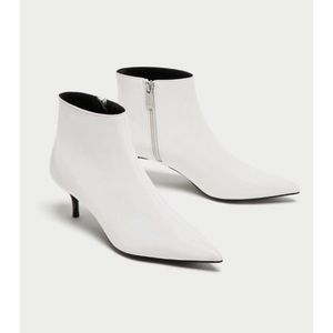 Zara white booties